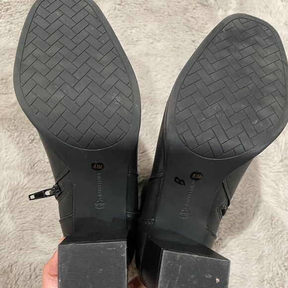 Giani Bernini Women Trumann Black Memory Foam Block Heel Dress Booties Size 8.5 - Picture 10 of 11